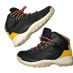 Columbia Newton Ridge Plus Sz 9 Women's Hiking Boot Hiker Black Yellow Rust